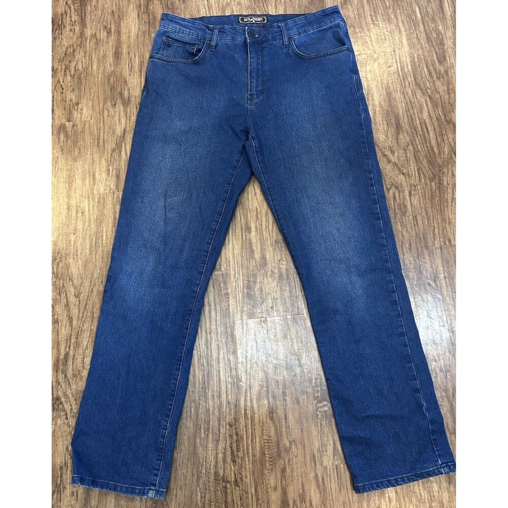 Jack of Spades High Roller Jeans Mens 36 x 32 Blue Comfort Fit Straight Leg
